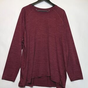 Champion Mens XXL Burgundy Heather Long Sleeve Performance Activewear Shirt
